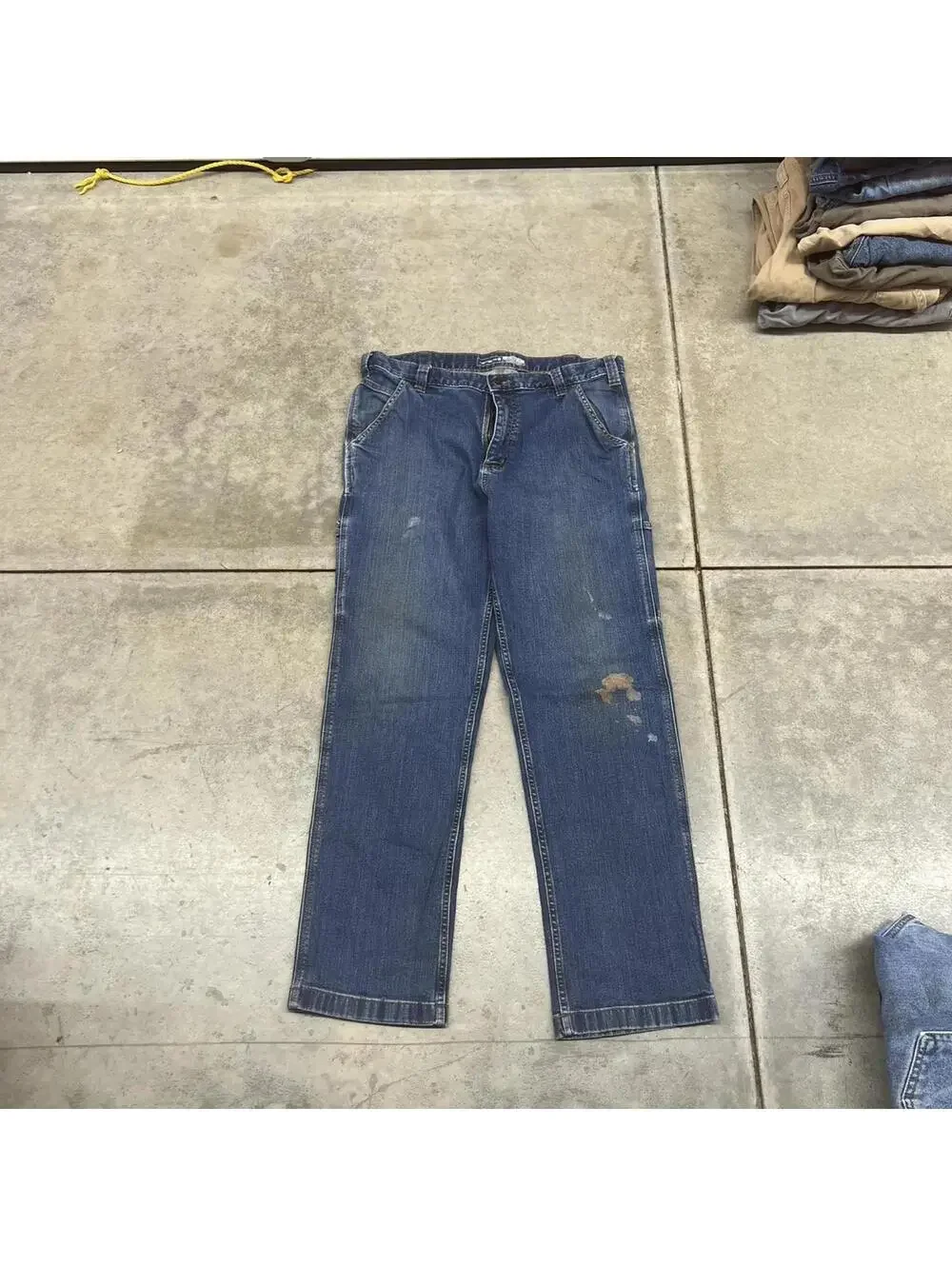 vintage carhartt faded blue relaxed baggy fit jeans size 36 x 32